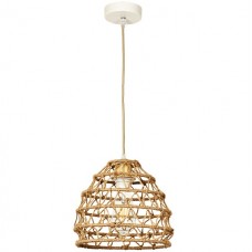 Φωτιστικό Κρεμαστό Καμπάνα Φ25cm E27 230V Καφέ Σχοινί 4047-B